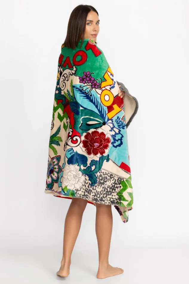 Women LOVE BEACH TOWEL Love Print Johnny Was Swim and Resort Women LOVE BEACH TOWEL Love Print Johnny Was Swim and Resort