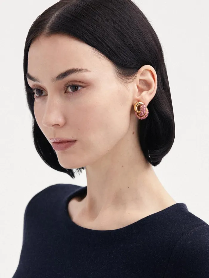 Women Love Knot Earrings Rose Oscar De La Renta Earrings Women Love Knot Earrings Rose Oscar De La Renta Earrings
