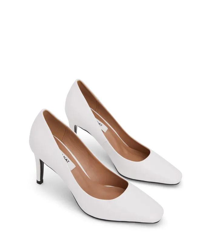 Women Maci Vegan Heels White Matt and Nat Heels