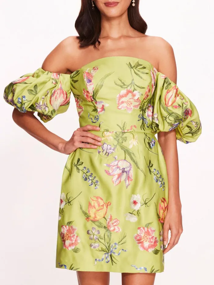 Women Marchesa Dresses Alex Mini Dress Spring Green Multi Women Marchesa Dresses Alex Mini Dress Spring Green Multi