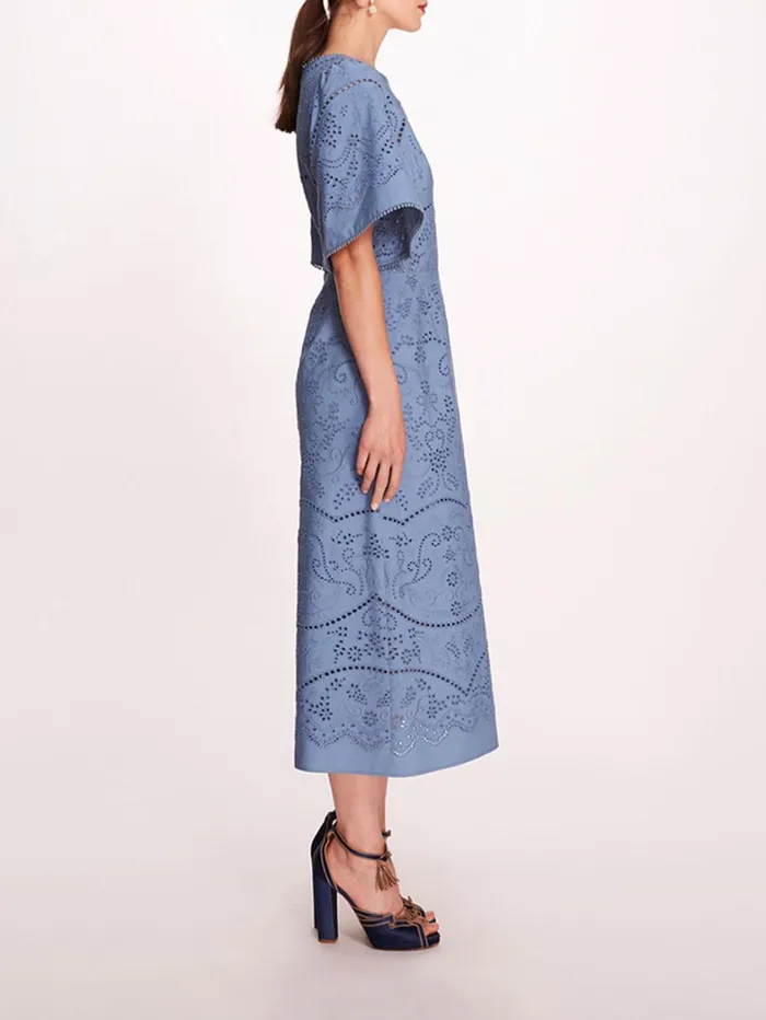 Women Marchesa Dresses Dhalia Midi Dress Blue Women Marchesa Dresses Dhalia Midi Dress Blue