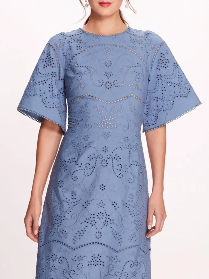Women Marchesa Dresses Dhalia Midi Dress Blue Women Marchesa Dresses Dhalia Midi Dress Blue