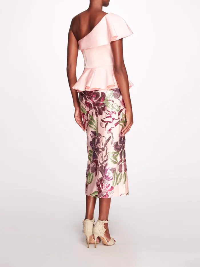 Women Marchesa Dresses Duchess Degrade Midi Dress Blush Multi