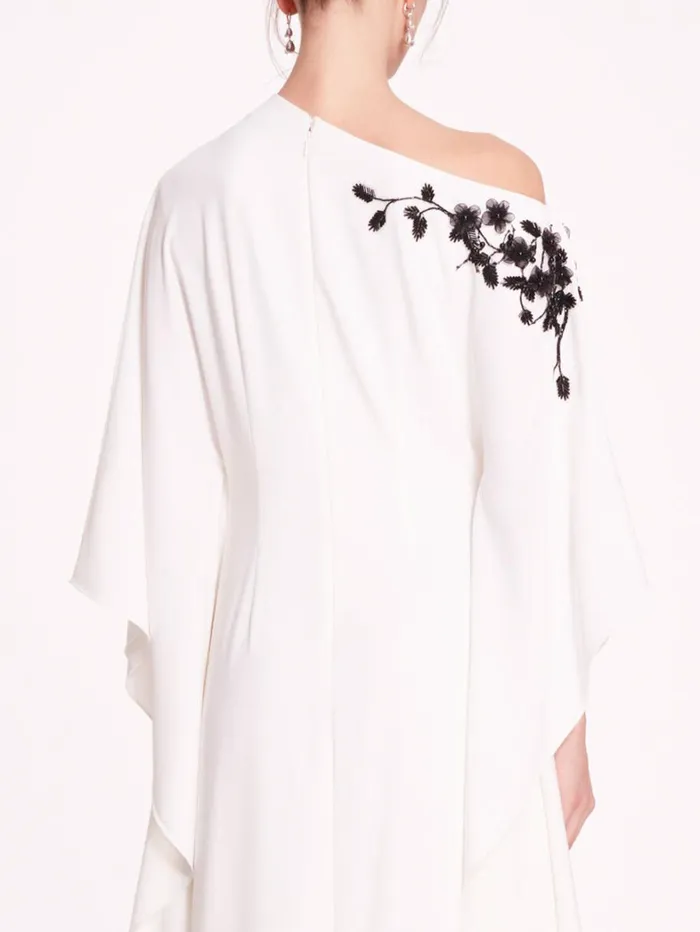 Women Marchesa Dresses Embroidered Draped Kaftan White Women Marchesa Dresses Embroidered Draped Kaftan White