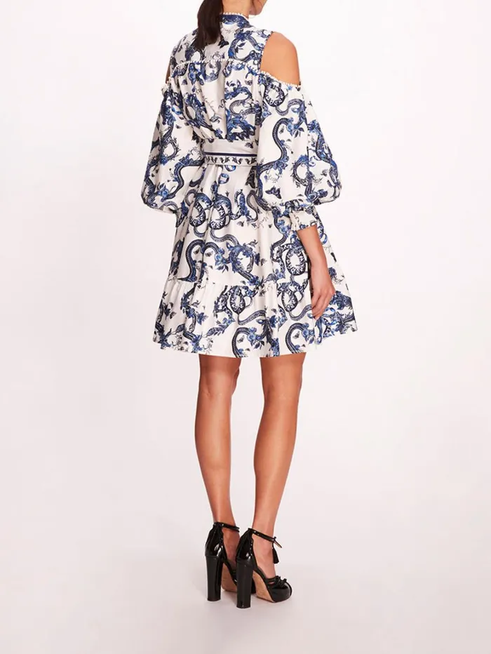 Women Marchesa Dresses Iris Mini Dress Blue Multi Women Marchesa Dresses Iris Mini Dress Blue Multi