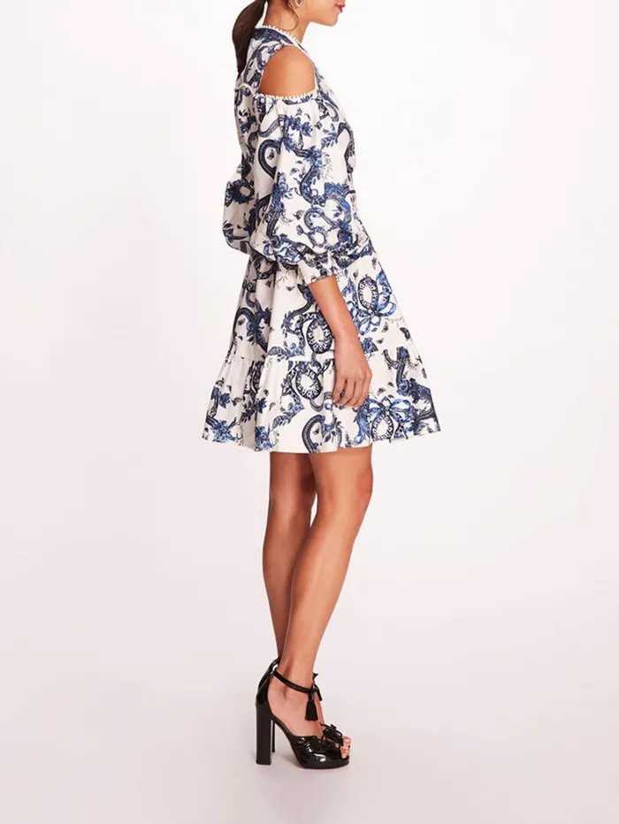 Women Marchesa Dresses Iris Mini Dress Blue Multi Women Marchesa Dresses Iris Mini Dress Blue Multi