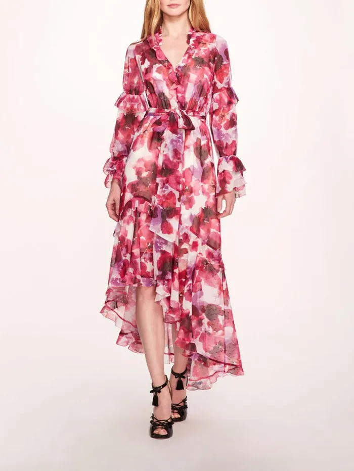 Women Marchesa Dresses Oleander Maxi Dress Magenta Multi
