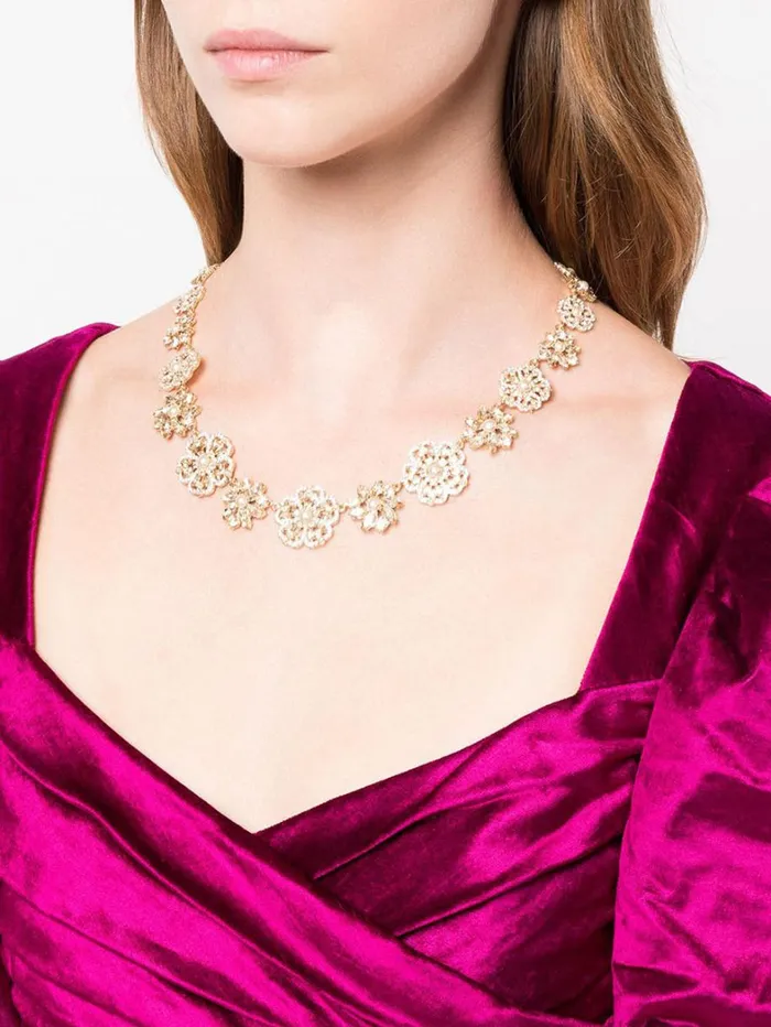 Women Marchesa Jewelry Fresh Floral Collar Necklace Gold Women Marchesa Jewelry Fresh Floral Collar Necklace Gold