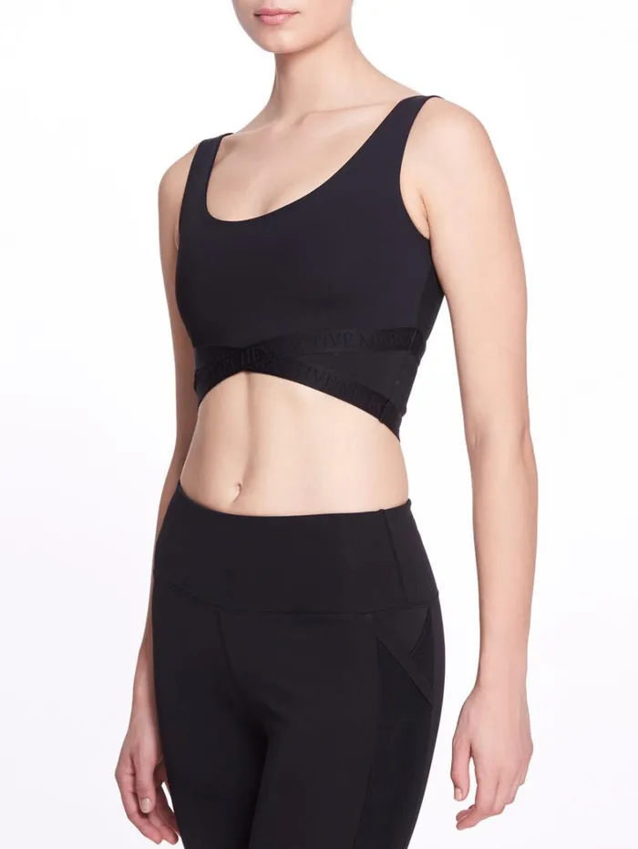 Women Marchesa Marchesa Active Black Scoop Neck Sports Bra With Criss Cross And Mesh Detail Black Women Marchesa Marchesa Active Black Scoop Neck Sports Bra With Criss Cross And Mesh Detail Black