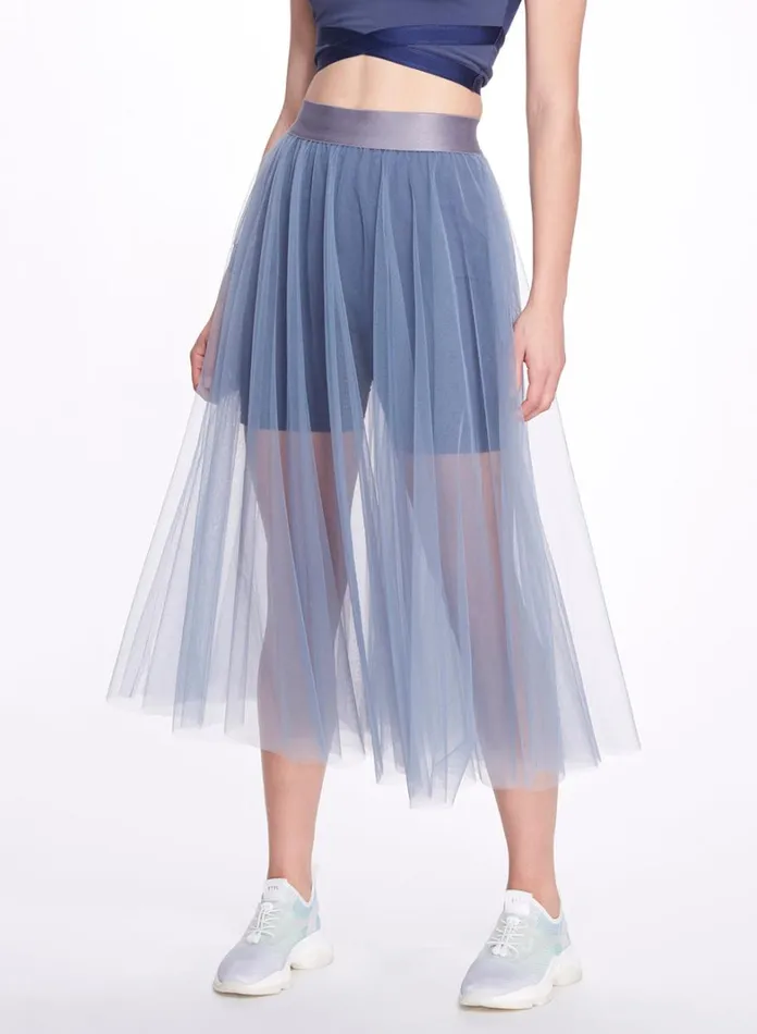 Women Marchesa Marchesa Active Sheer Blue Tulle Skirt Zen Blue