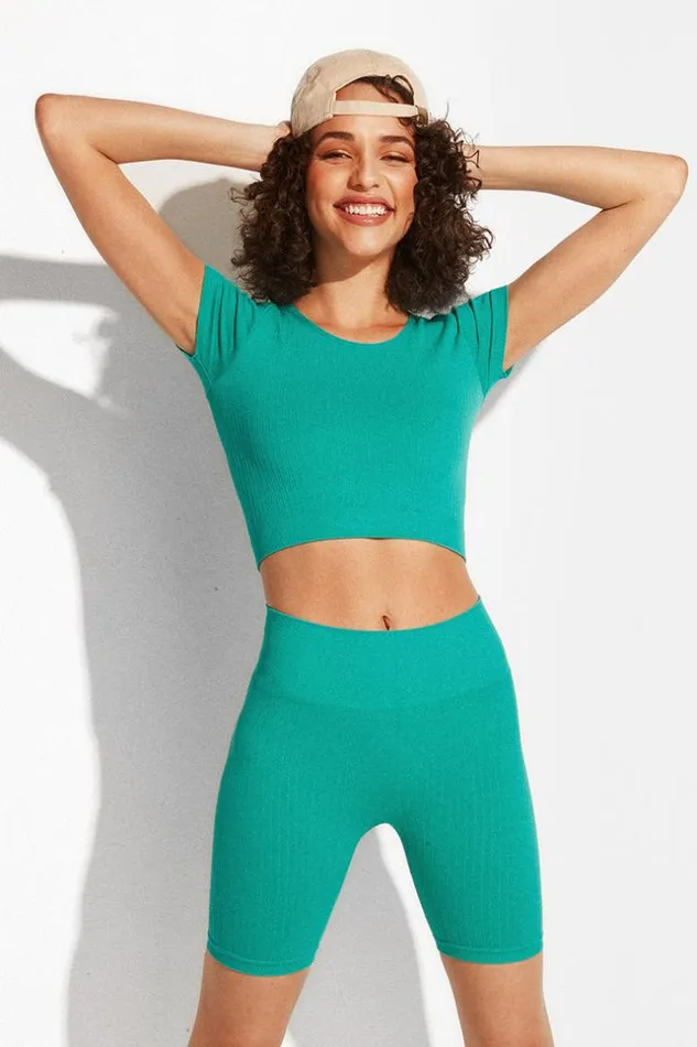 Women Matching Sets Cupshe Full Bloom Scoop High Waist Matching Set Green