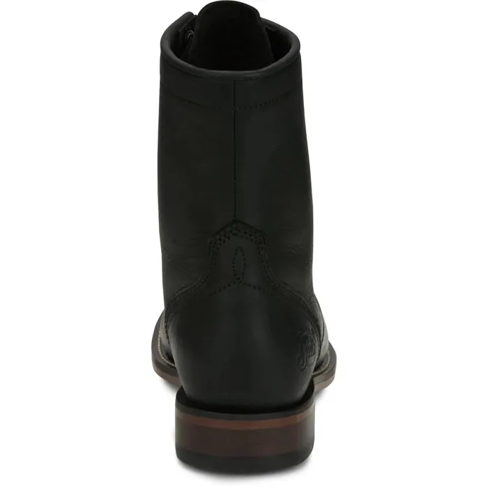 WOMEN Mckean 7034 LaceUp Roper Black Justin Boots Western