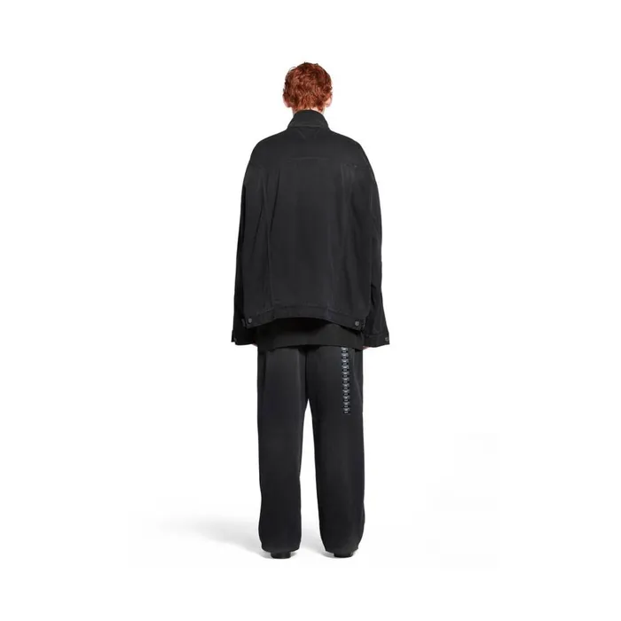 WomenMen Coats and Jackets Balenciaga Denim Size Sticker Jacket In Black
