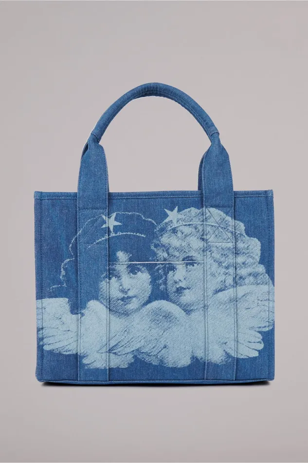 WomenMen Fiorucci Bags Enlarged Angels Large Tote Bag Blue