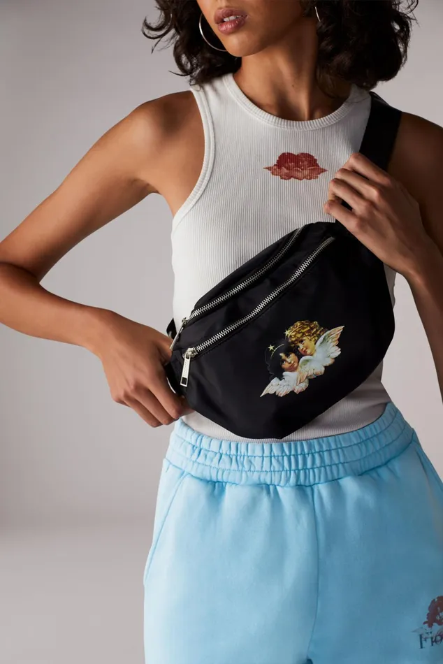 WomenMen Fiorucci Bags Icon Angels Bum Bag Black WomenMen Fiorucci Bags Icon Angels Bum Bag Black