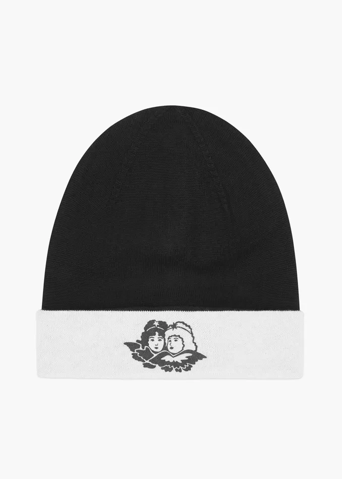 WomenMen Fiorucci Hats Intarsia Angels Beanie Black