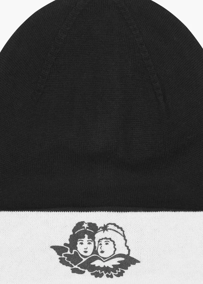 WomenMen Fiorucci Hats Intarsia Angels Beanie Black WomenMen Fiorucci Hats Intarsia Angels Beanie Black