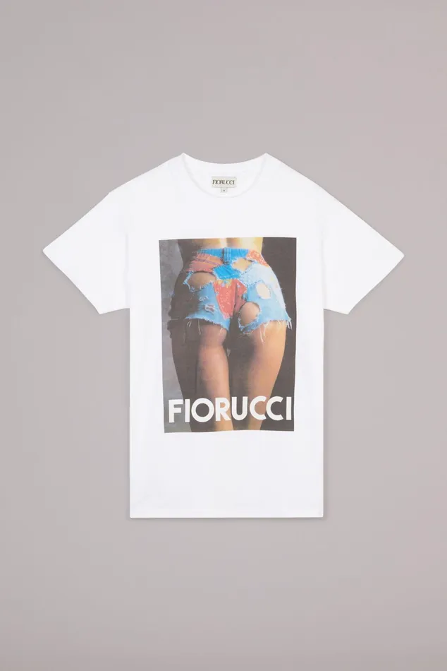 WomenMen Fiorucci TShirts and Tops Unisex Graphic Poster TShirt White