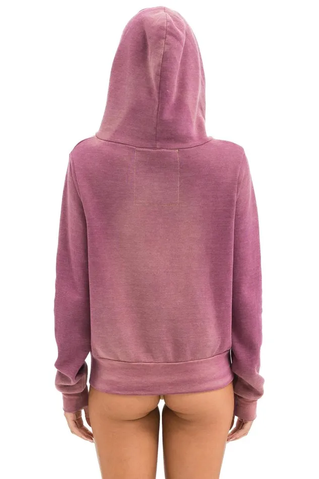 WomenMen Hoodies Aviator Nation 5 Stripe Hoodie 8211 Faded Berry