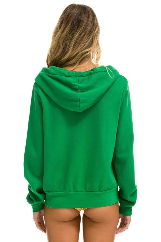WomenMen Hoodies Aviator Nation 5 Stripe Hoodie 8211 Kelly Green Neon Pink Yellow