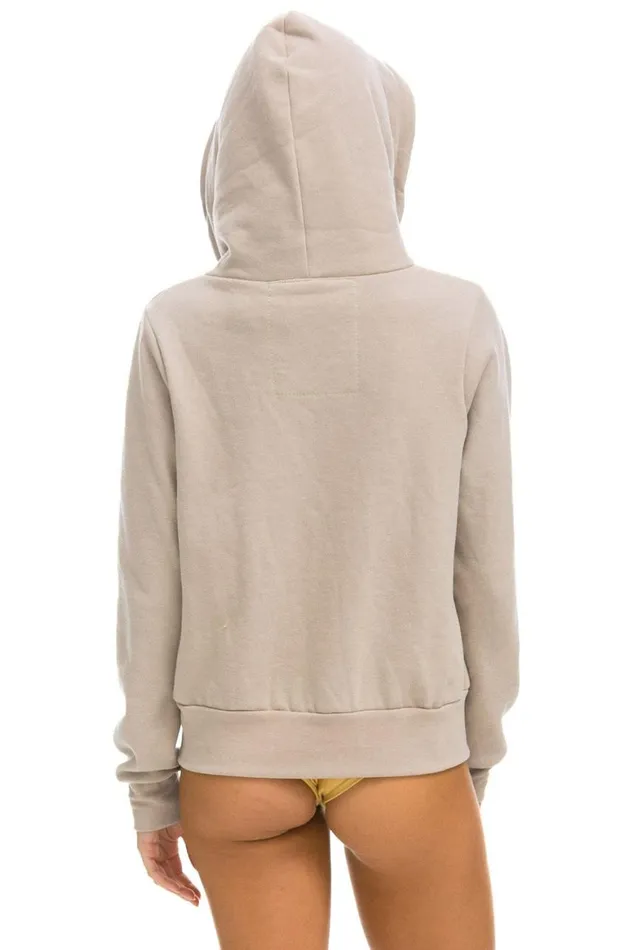 WomenMen Hoodies Aviator Nation 5 Stripe Hoodie 8211 Sand Tan