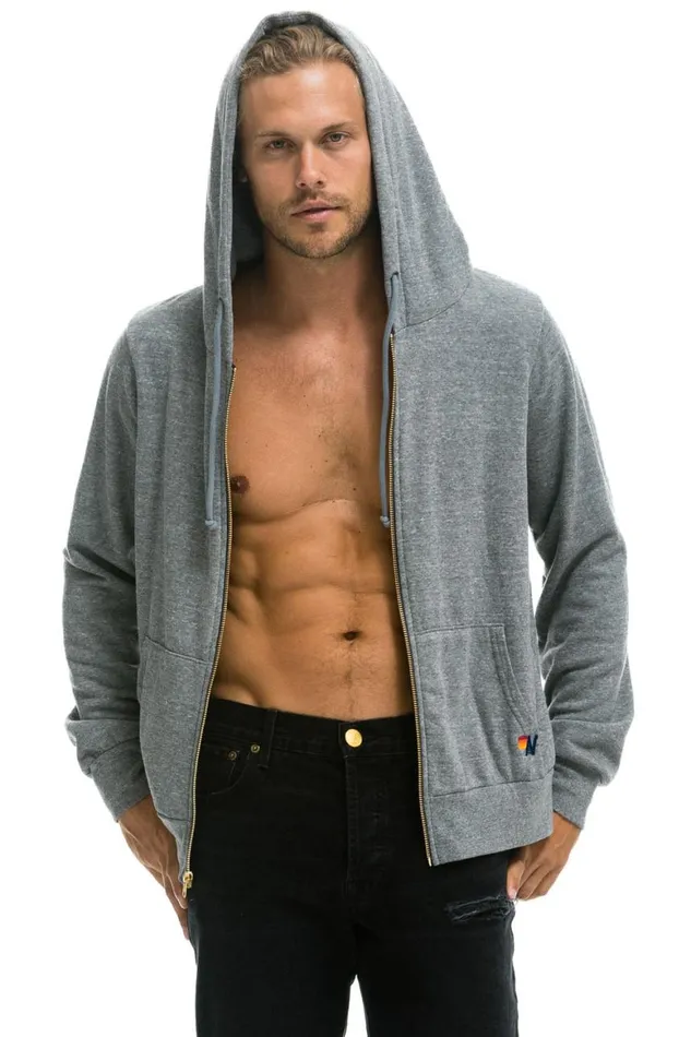 WomenMen Hoodies Aviator Nation Bolt Hoodie 8211 Heather Grey