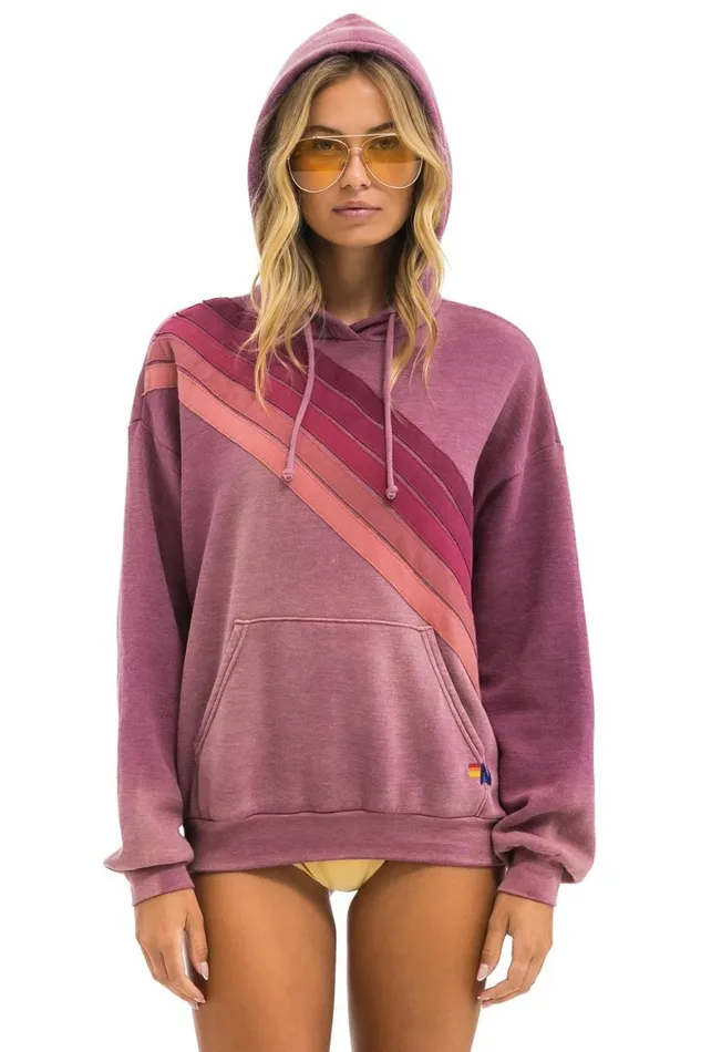 WomenMen Hoodies Aviator Nation Cross Stripe Relaxed Pullover Hoodie 8211 Faded Berry WomenMen Hoodies Aviator Nation Cross Stripe Relaxed Pullover Hoodie 8211 Faded Berry