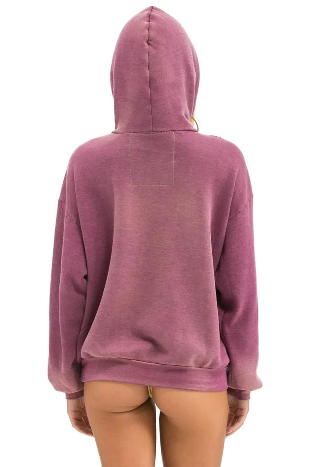 WomenMen Hoodies Aviator Nation Cross Stripe Relaxed Pullover Hoodie 8211 Faded Berry