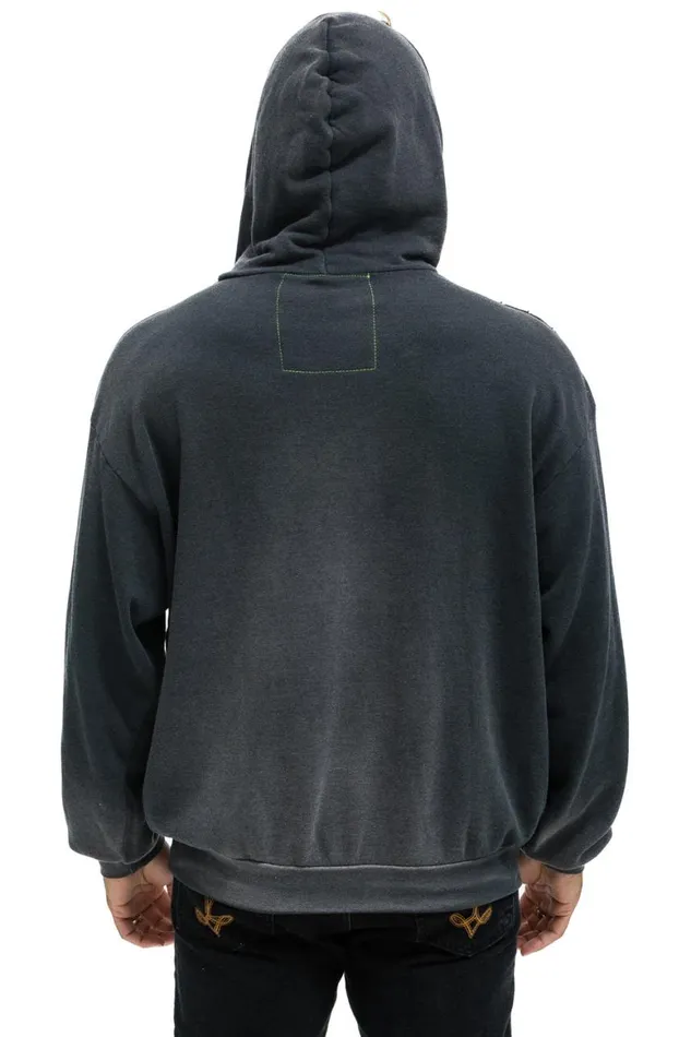 WomenMen Hoodies Aviator Nation Cross Stripe Relaxed Pullover Hoodie 8211 Faded Smoke