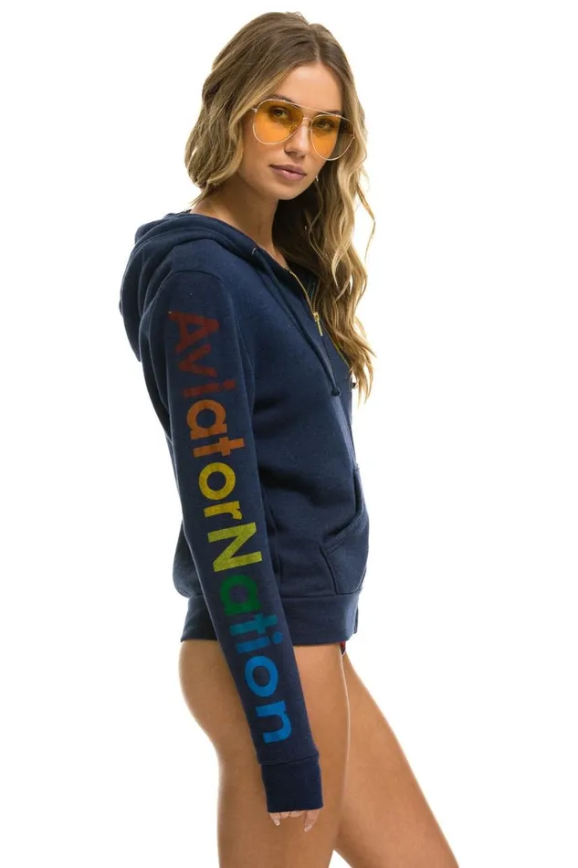 WomenMen Hoodies Aviator Nation Hoodie 8211 Navy