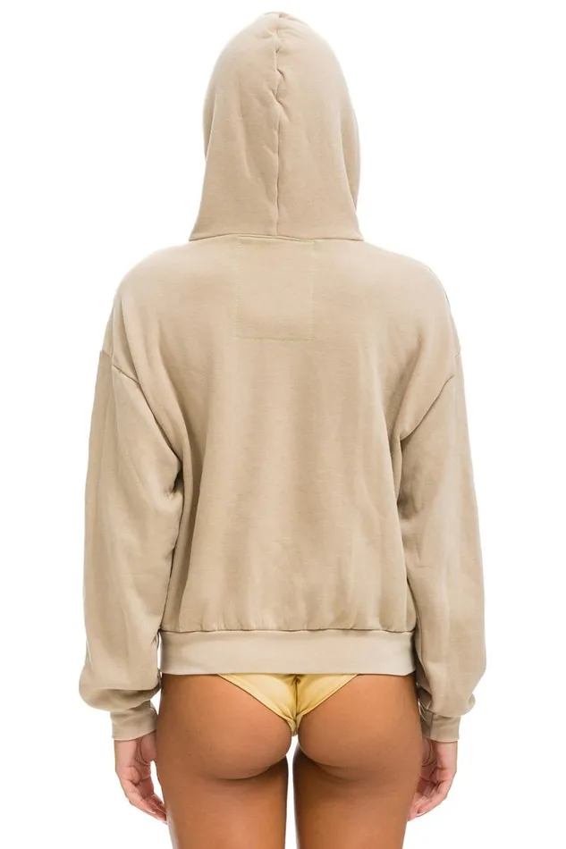 WomenMen Hoodies Aviator Nation Jazz Aspen Snowmass 2024 Zip Hoodie Relaxed 8211 Sand