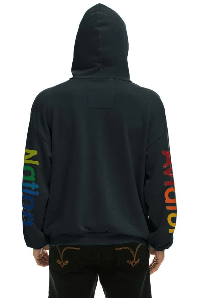 WomenMen Hoodies Aviator Nation Las Vegas Relaxed Pullover Hoodie 8211 Charcoal