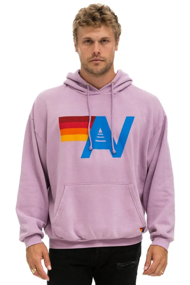 WomenMen Hoodies Aviator Nation Logo Pullover Relaxed Hoodie 8211 Mauve