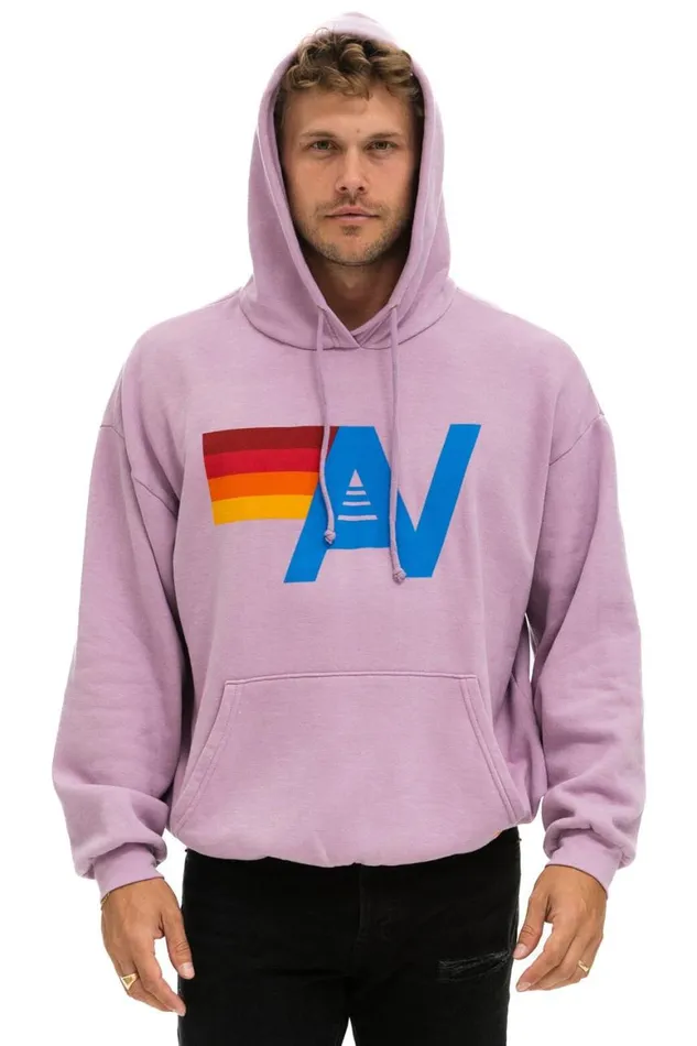 WomenMen Hoodies Aviator Nation Logo Pullover Relaxed Hoodie 8211 Mauve