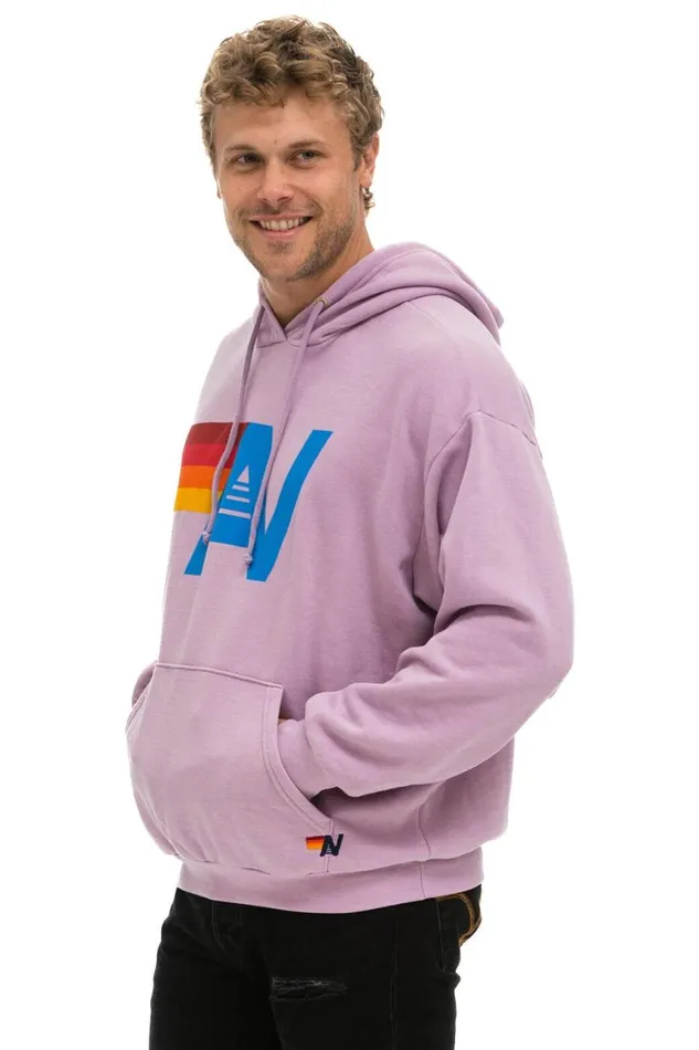 WomenMen Hoodies Aviator Nation Logo Pullover Relaxed Hoodie 8211 Mauve