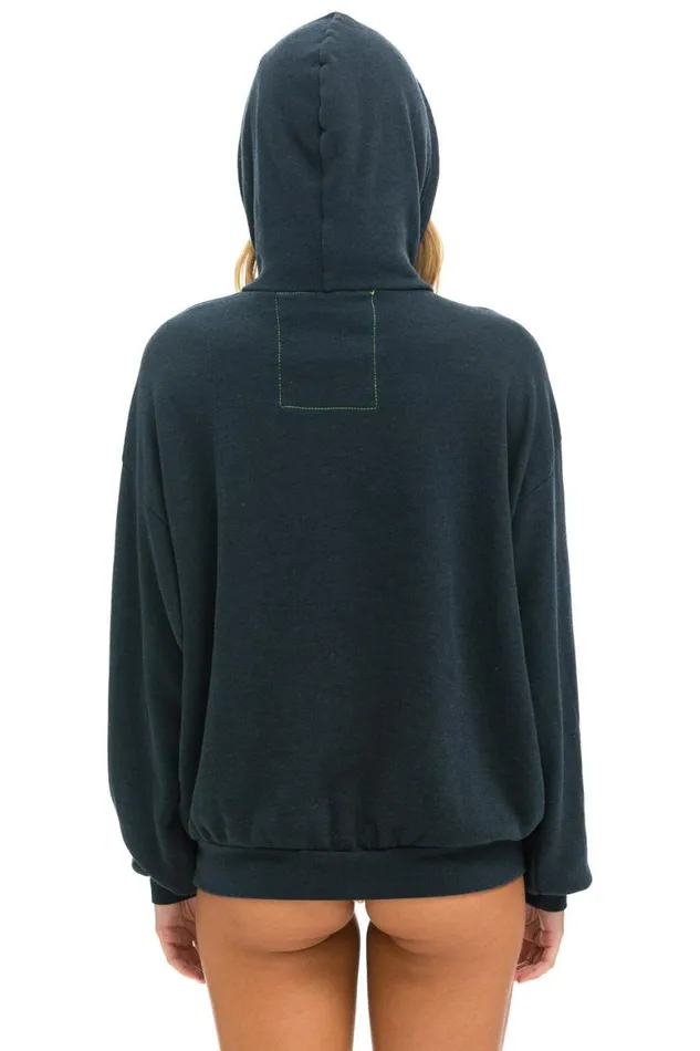 WomenMen Hoodies Aviator Nation Logo Stitch Pullover Relaxed Hoodie 8211 Charcoal