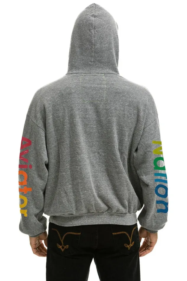 WomenMen Hoodies Aviator Nation Malibu Relaxed Pullover Hoodie 8211 Heather Grey