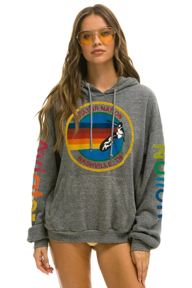 WomenMen Hoodies Aviator Nation Nashville Relaxed Pullover Hoodie 8211 Heather Grey WomenMen Hoodies Aviator Nation Nashville Relaxed Pullover Hoodie 8211 Heather Grey