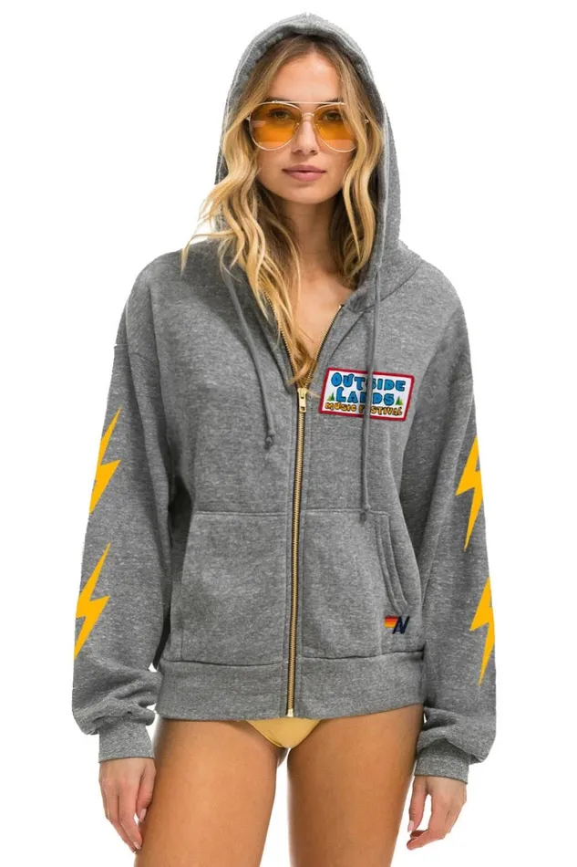 WomenMen Hoodies Aviator Nation Outside Lands 2024 Relaxed Zip Hoodie 8211 Heather Grey WomenMen Hoodies Aviator Nation Outside Lands 2024 Relaxed Zip Hoodie 8211 Heather Grey