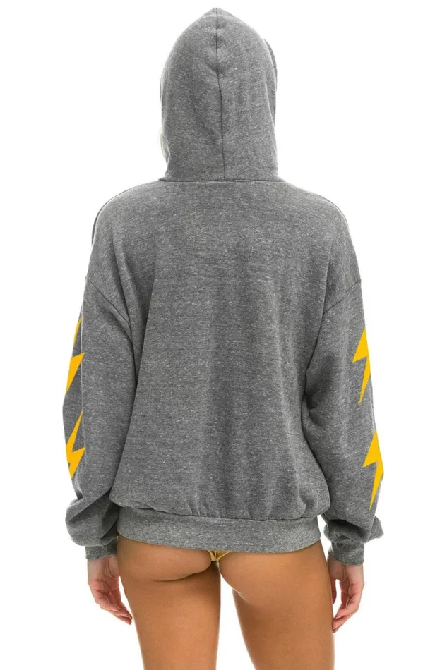 WomenMen Hoodies Aviator Nation Outside Lands 2024 Relaxed Zip Hoodie 8211 Heather Grey