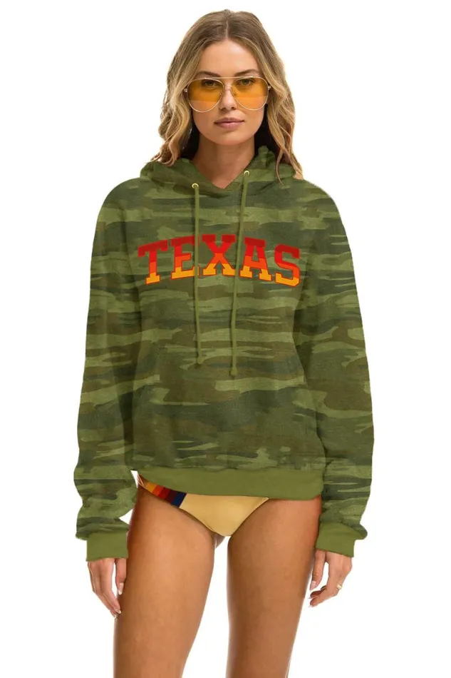 WomenMen Hoodies Aviator Nation University Of Texas Pullover Hoodie Relaxed 8211 Camo