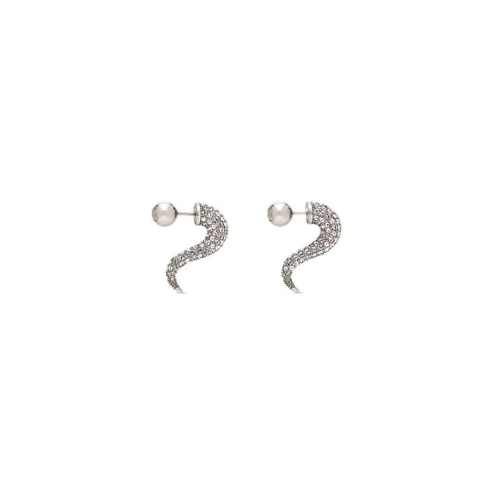 WomenMen Jewellery Balenciaga Force Horn Earrings In Silver