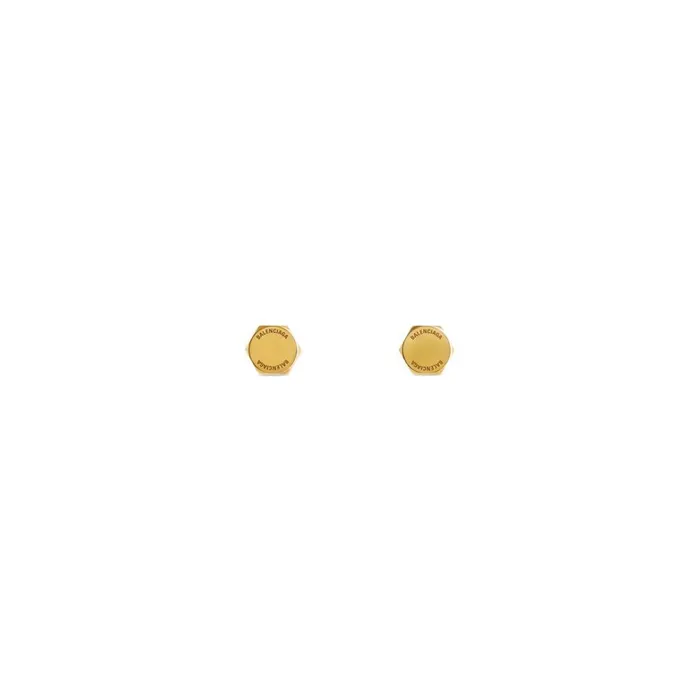 WomenMen Jewellery Balenciaga Garage Double Screw Earrings In Antique Gold
