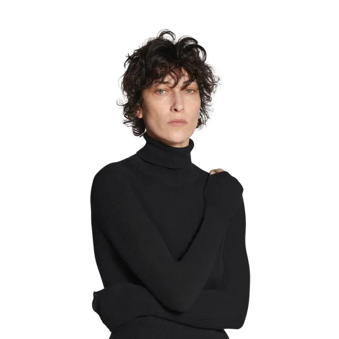 WomenMen Knitwear Balenciaga Seamless Fitted Sweater In Black