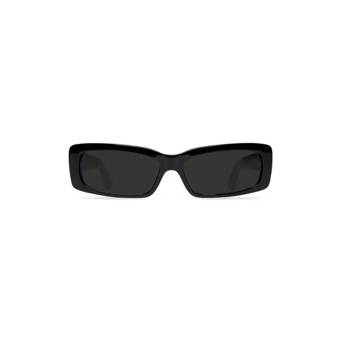 WomenMen Sunglasses Balenciaga Oversize Rectangle Sunglasses In Black