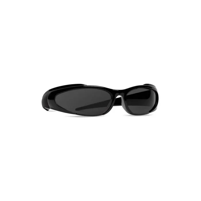 WomenMen Sunglasses Balenciaga Reverse Xpander Rectangle Sunglasses In Black