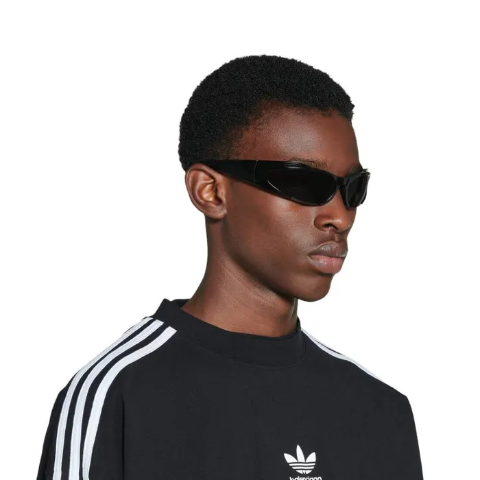 WomenMen Sunglasses Balenciaga Reverse Xpander Rectangle Sunglasses In Black