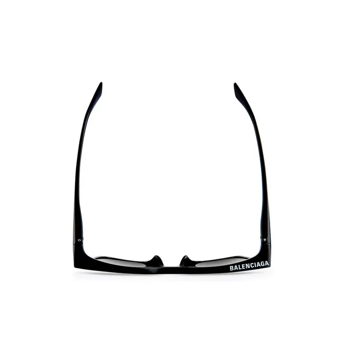 WomenMen Sunglasses Balenciaga Rim Rectangle Sunglasses Adjusted Fit In Black