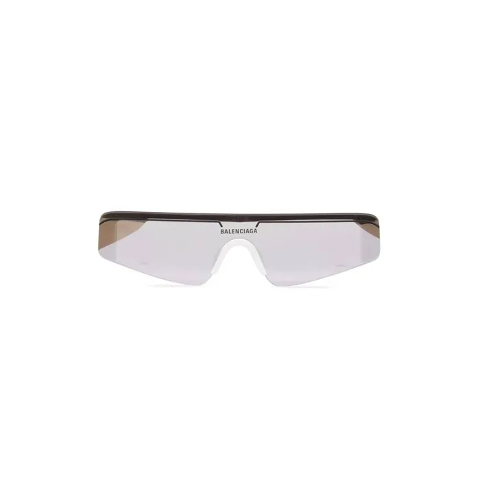 WomenMen Sunglasses Balenciaga Ski Rectangle Sunglasses In Whitesilver