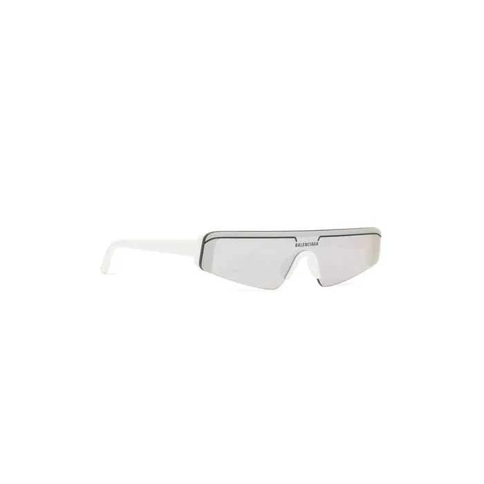 WomenMen Sunglasses Balenciaga Ski Rectangle Sunglasses In Whitesilver
